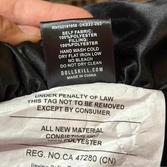 Bratz x Dolls Kill Rhinestone Mcbling Black Satin Pillow - Picture 3 of 4